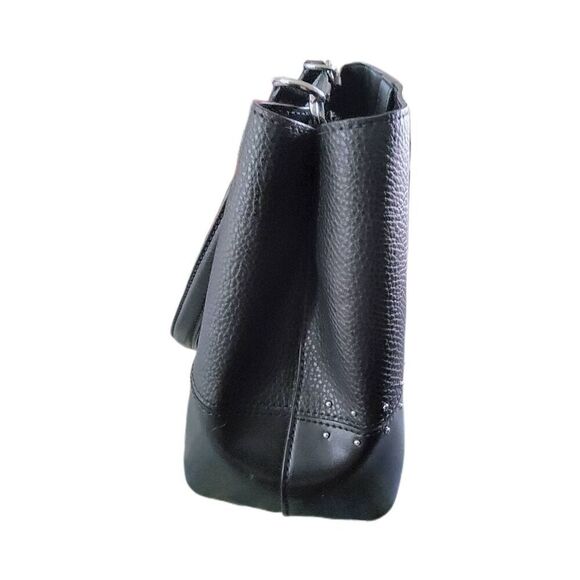 MICHAEL KORS Pratt Medium Studded Black Patchwork Sig Logo Shoulder Bag - Picture 3 of 4